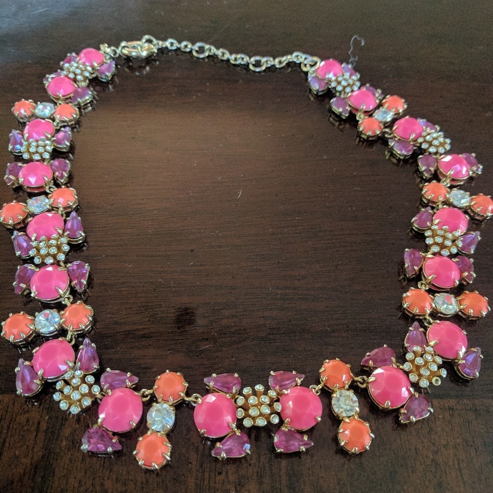 Pink, orange and gold necklace